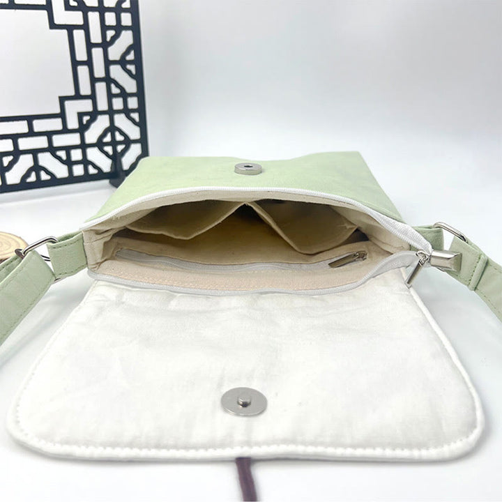 Buddha Stones haftowane Kamelia Epifyllum Gardenia Sakura Kwiaty Torba Crossbody Torba na ramię Torba na telefon komórkowy