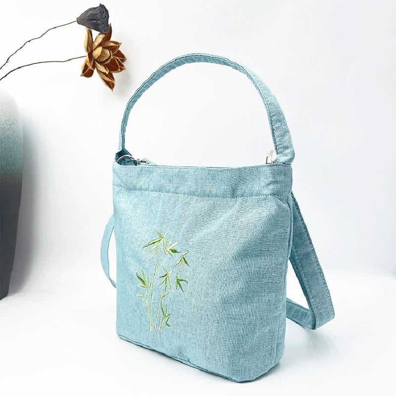 Kamienie Buddha Stones Wisteria Śliwka Lotos Kwiat Wiśni Bawełna Len Płótno Torba Torebka Crossbody Torba na Ramię Torebka