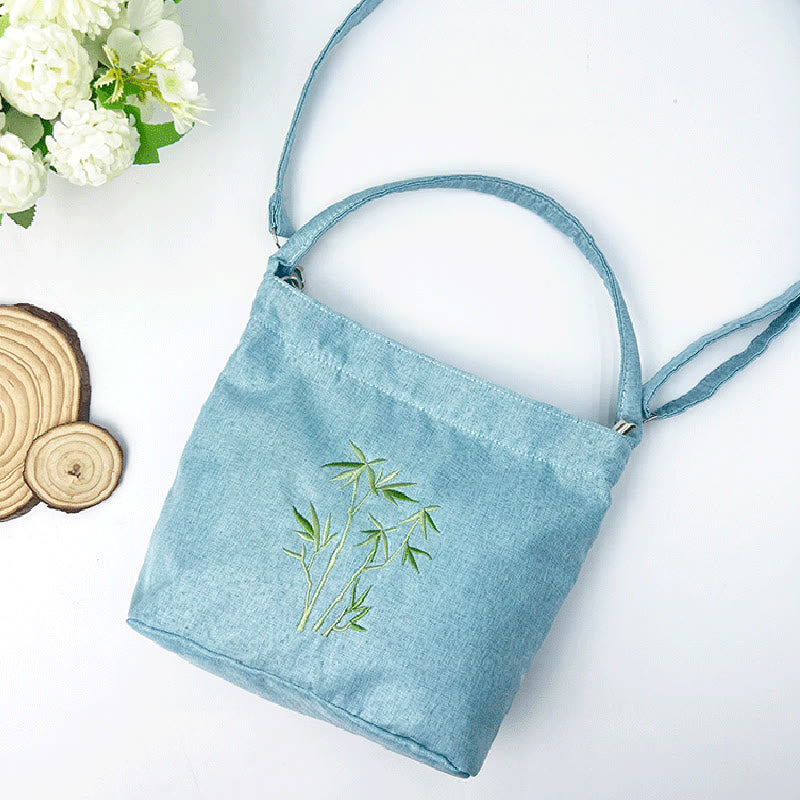Kamienie Buddha Stones Wisteria Śliwka Lotos Kwiat Wiśni Bawełna Len Płótno Torba Torebka Crossbody Torba na Ramię Torebka
