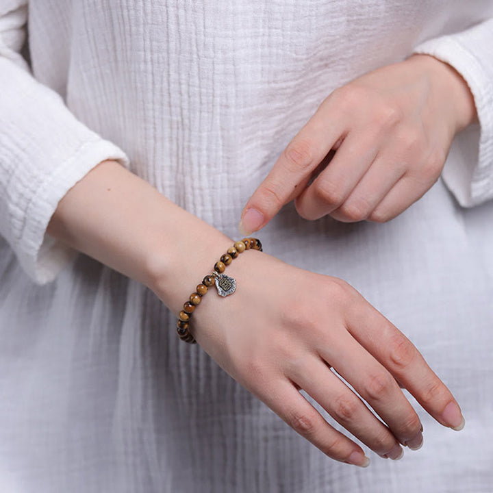 Buddha Stones 925 Srebro Sterlingowe Naturalne Złote Morskie Wierzby Zakiram Bogini Bogactwa Szczęście Fortuna Fu Charakter Bransoletka Sukcesu - image 5