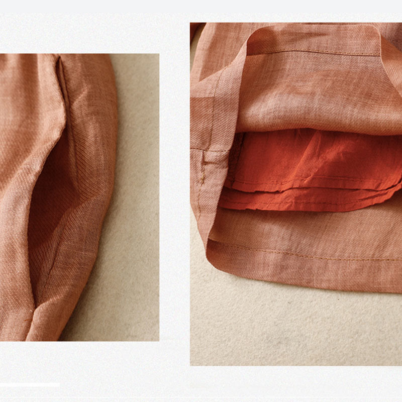 Spodnie z szerokimi nogawkami i kieszeniami, z nadrukiem Buddha Stones i wysokim stanem, z bawełny i lnu - image 19