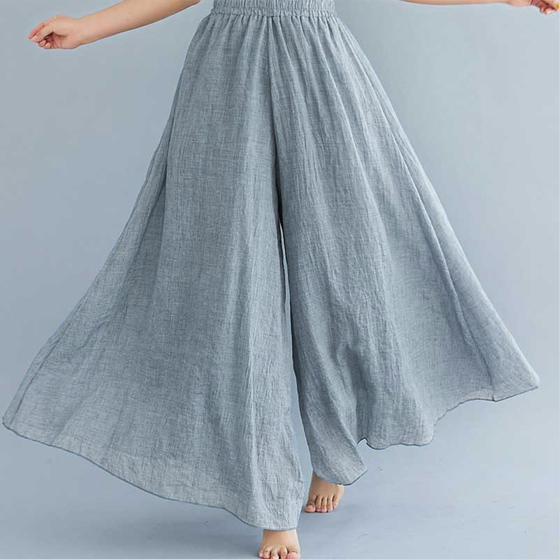 Buddha Stones Damskie Luźne Bawełniane Lniane Szerokie Spodnie Nogawki Do Jogi Tańca