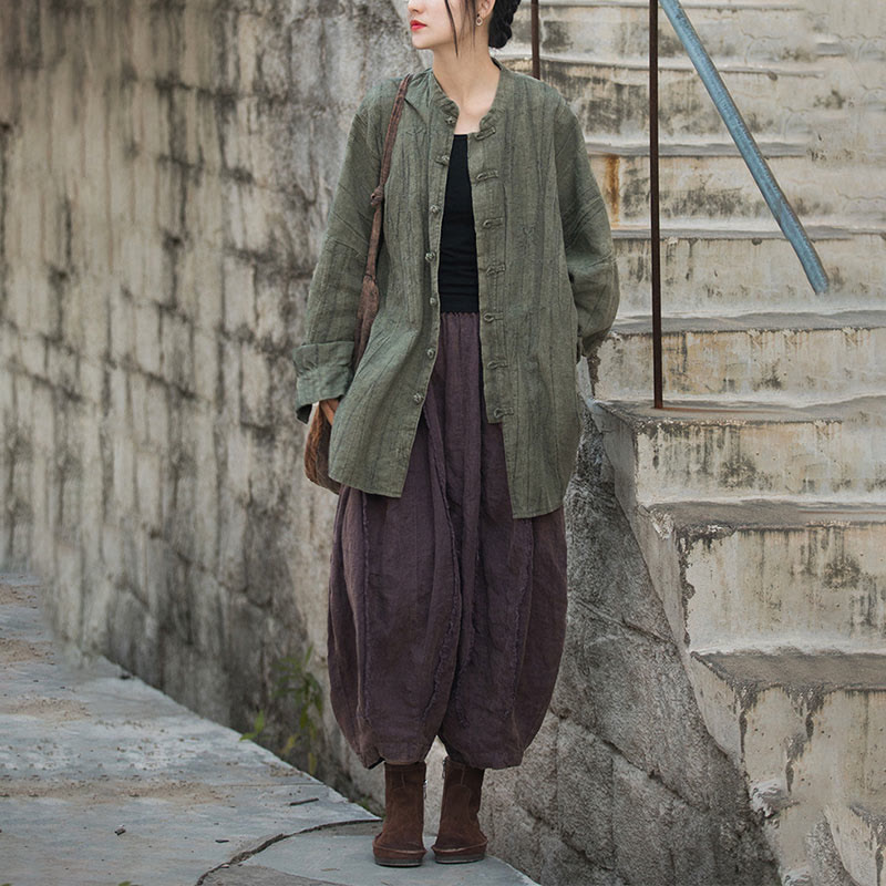 Buddha Stones Tie Dye Żaba-Guzik Długi Rękaw Zen Medytacja Kurtka Otwarta z Przodu - image 19