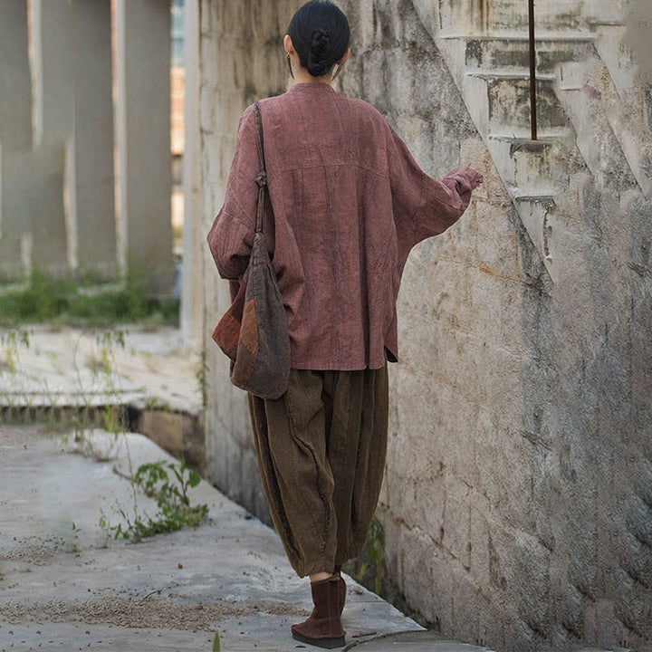 Buddha Stones Tie Dye Żaba-Guzik Długi Rękaw Zen Medytacja Kurtka Otwarta z Przodu - image 30