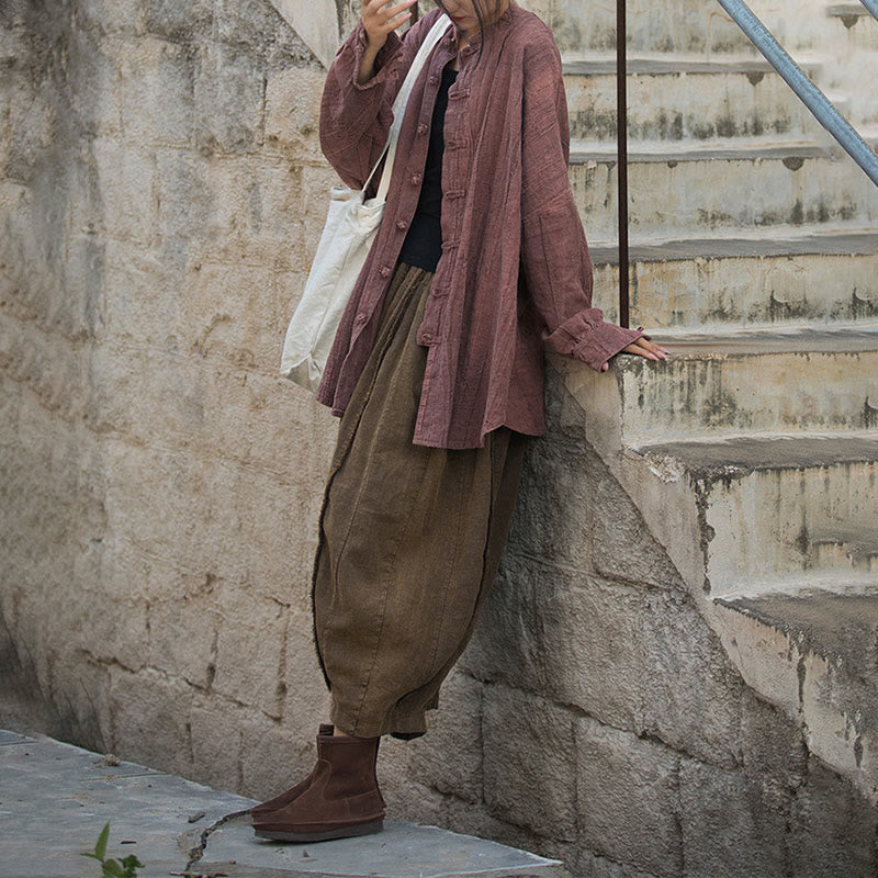 Buddha Stones Tie Dye Żaba-Guzik Długi Rękaw Zen Medytacja Kurtka Otwarta z Przodu - image 31