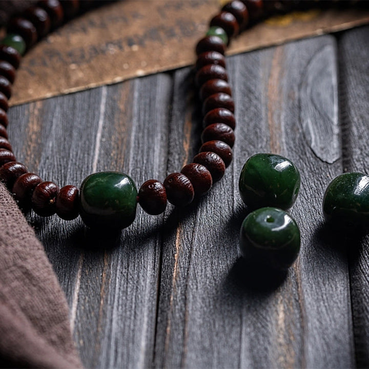 Buddha Stones Naturalne Tybet 108 Mala Koraliki Fioletowe Nasiona Bodhi Hetian Cyan Jade Miedź Dorje Bransoletka Pokoju