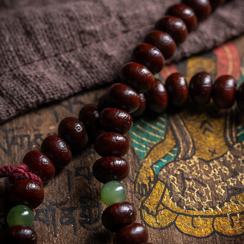 Buddha Stones Naturalne Tybet 108 Mala Koraliki Fioletowe Nasiona Bodhi Hetian Cyan Jade Miedź Dorje Bransoletka Pokoju