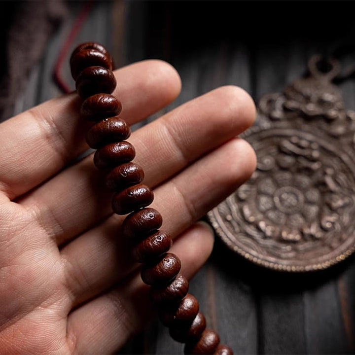 Buddha Stones Naturalne Tybet 108 Mala Koraliki Fioletowe Nasiona Bodhi Hetian Cyan Jade Miedź Dorje Bransoletka Pokoju