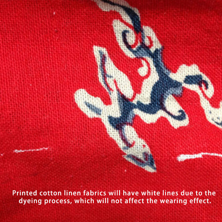 Sukienka midi z nadrukiem w kwiaty piwonii Buddha Stones z krótkim rękawem i bawełną i lnem - image 13