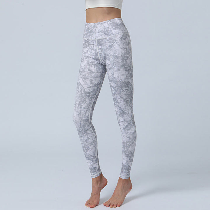 Buddha Stones Kwiaty Liście Nadruk Sport Fitness Joga Legginsy Wysoki Stan Damskie Spodnie do Jogi - Szary - US8-10, UK/AU12-14, EU40-42 (XL) - image 13