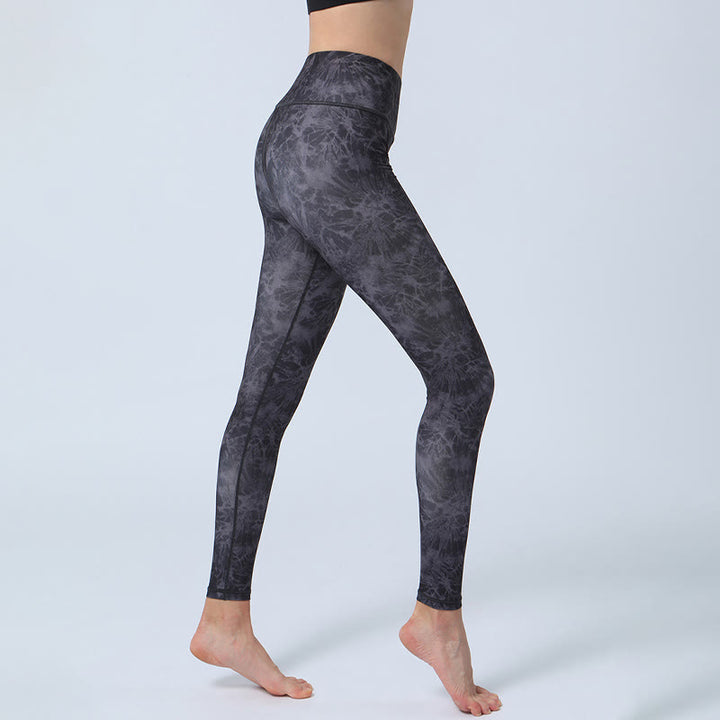 Buddha Stones Kwiaty Liście Nadruk Sport Fitness Joga Legginsy Wysoki Stan Damskie Spodnie do Jogi - image 6