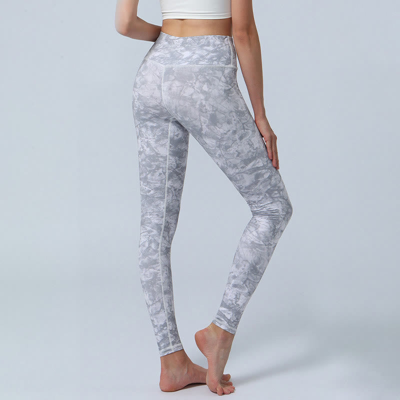 Buddha Stones Kwiaty Liście Nadruk Sport Fitness Joga Legginsy Wysoki Stan Damskie Spodnie do Jogi - image 17