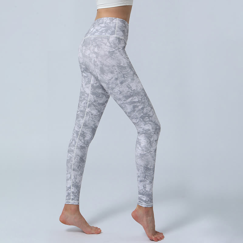 Buddha Stones Kwiaty Liście Nadruk Sport Fitness Joga Legginsy Wysoki Stan Damskie Spodnie do Jogi - image 16