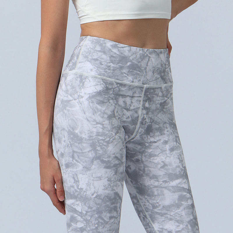 Buddha Stones Kwiaty Liście Nadruk Sport Fitness Joga Legginsy Wysoki Stan Damskie Spodnie do Jogi - image 18