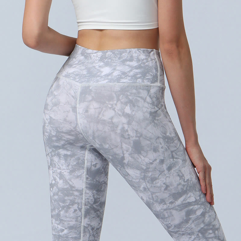 Buddha Stones Kwiaty Liście Nadruk Sport Fitness Joga Legginsy Wysoki Stan Damskie Spodnie do Jogi - image 19