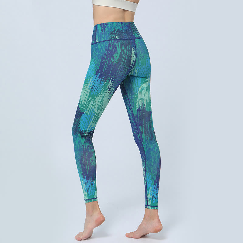 Buddha Stones Liście Nadruk Sport Fitness Joga Wysoki Stan Legginsy Damskie Spodnie do Jogi - image 8