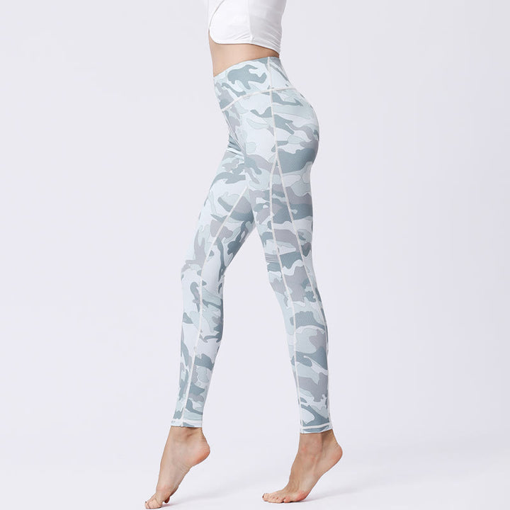 Buddha Stones Kamienie Kamuflaż Sport Fitness Joga Legginsy Wysoki Stan Damskie Spodnie Do Jogi - image 13