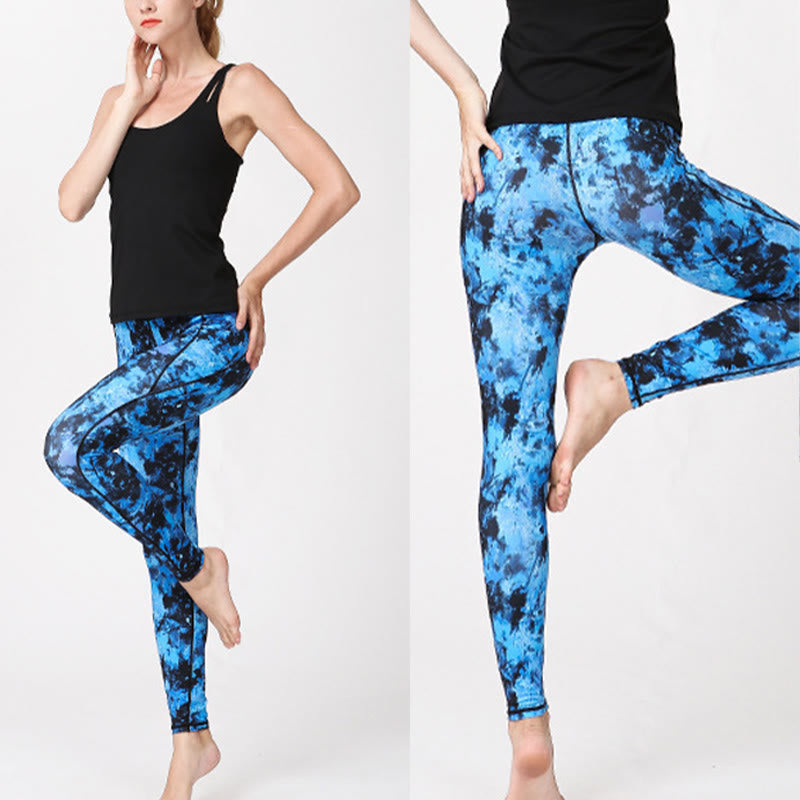Buddha Stones Kamienie Kamuflaż Sport Fitness Joga Legginsy Wysoki Stan Damskie Spodnie Do Jogi - image 10