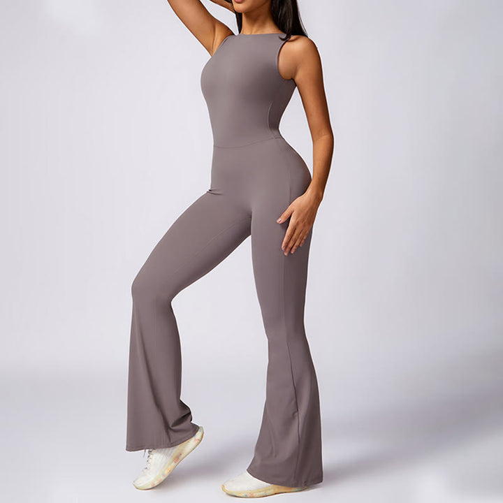 Buddha Stones Damskie Kombinezon Bez Rękawów Swobodny Spodnie Rozkloszowane Sportowe Fitness Joga Body - image 1