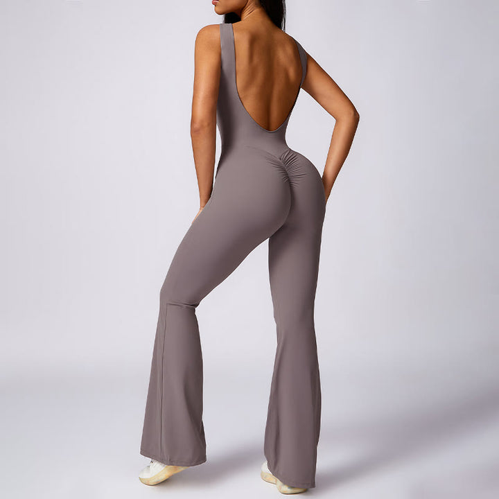 Buddha Stones Damskie Kombinezon Bez Rękawów Swobodny Spodnie Rozkloszowane Sportowe Fitness Joga Body - image 3