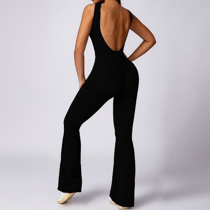 Buddha Stones Damskie Kombinezon Bez Rękawów Swobodny Spodnie Rozkloszowane Sportowe Fitness Joga Body - image 10