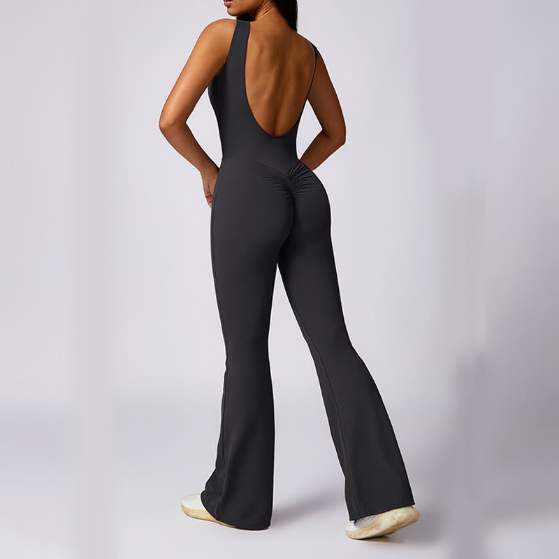 Buddha Stones Damskie Kombinezon Bez Rękawów Swobodny Spodnie Rozkloszowane Sportowe Fitness Joga Body - image 17