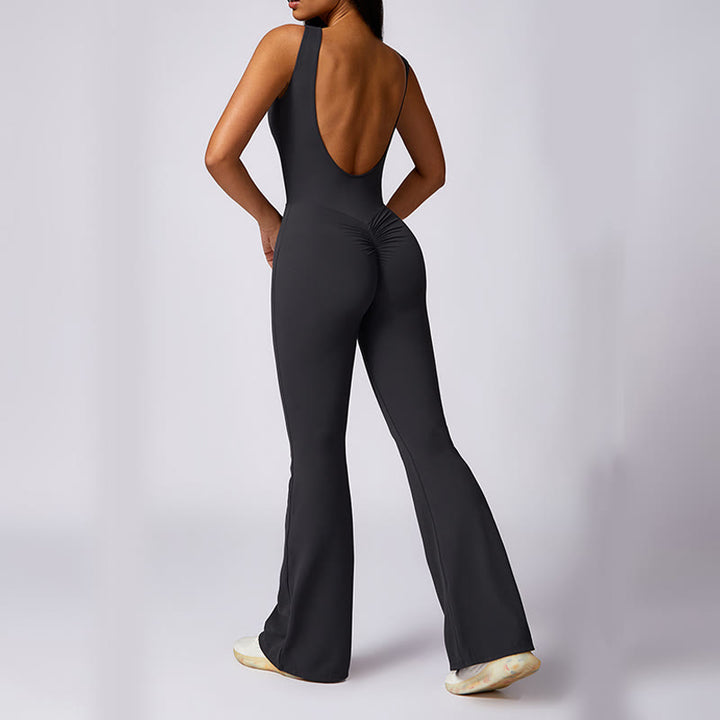 Buddha Stones Damskie Kombinezon Bez Rękawów Swobodny Spodnie Rozkloszowane Sportowe Fitness Joga Body - image 17