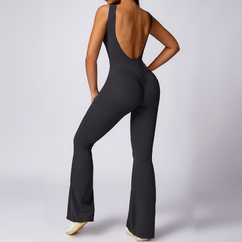 Buddha Stones Damskie Kombinezon Bez Rękawów Swobodny Spodnie Rozkloszowane Sportowe Fitness Joga Body - image 16