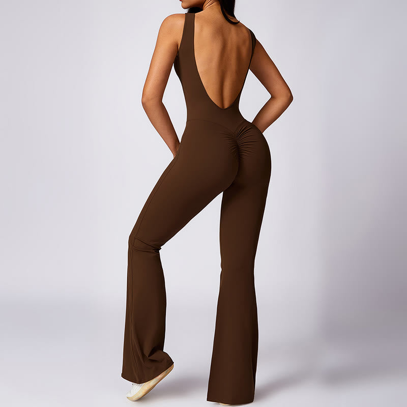 Buddha Stones Damskie Kombinezon Bez Rękawów Swobodny Spodnie Rozkloszowane Sportowe Fitness Joga Body - image 23