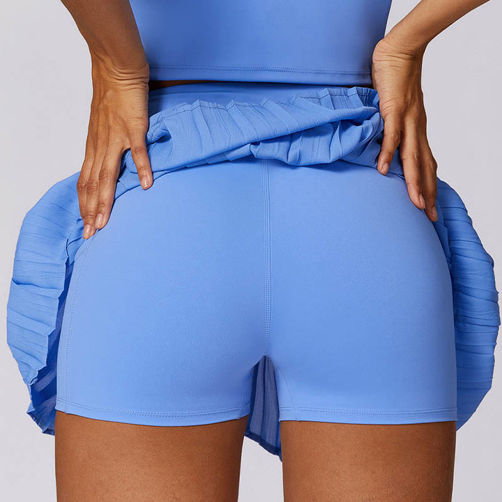 Buddha Stones Polo Collar Crop Tank Top Spódnice tenisowe Plisowane szorty z kieszeniami Sportowe stroje do jogi - image 46