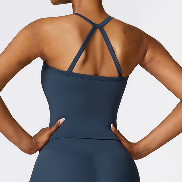 Buddha Stones Jednolity Kolor Krótki Top z Wysokim Stanem Szorty Sportowe Fitness Siłownia Joga Stroje - image 3