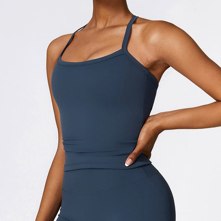 Buddha Stones Jednolity Kolor Krótki Top z Wysokim Stanem Szorty Sportowe Fitness Siłownia Joga Stroje - image 1