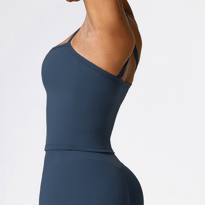 Buddha Stones Jednolity Kolor Krótki Top z Wysokim Stanem Szorty Sportowe Fitness Siłownia Joga Stroje - image 4