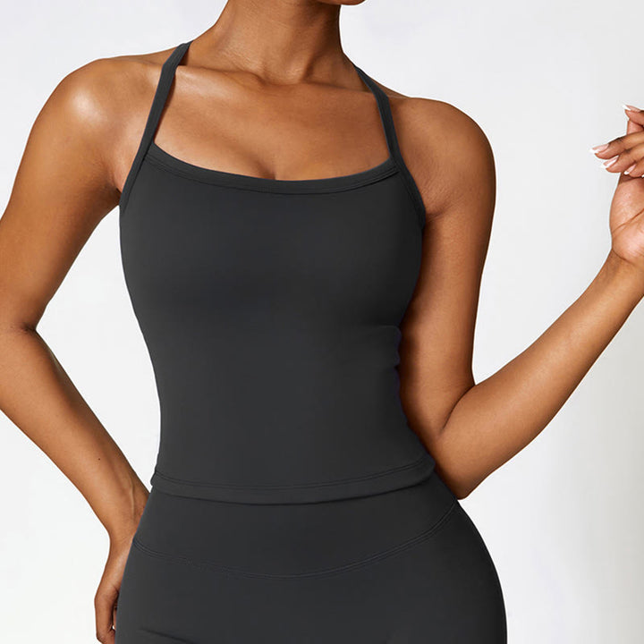 Buddha Stones Jednolity Kolor Krótki Top z Wysokim Stanem Szorty Sportowe Fitness Siłownia Joga Stroje - image 17