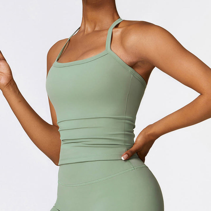 Buddha Stones Jednolity Kolor Krótki Top z Wysokim Stanem Szorty Sportowe Fitness Siłownia Joga Stroje - image 52