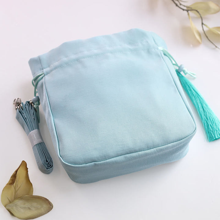 Buddha Stones Haftowane Kwiaty Glicynia Lilia Bawełna Len Torba Crossbody Torba Na Ramię Torebka