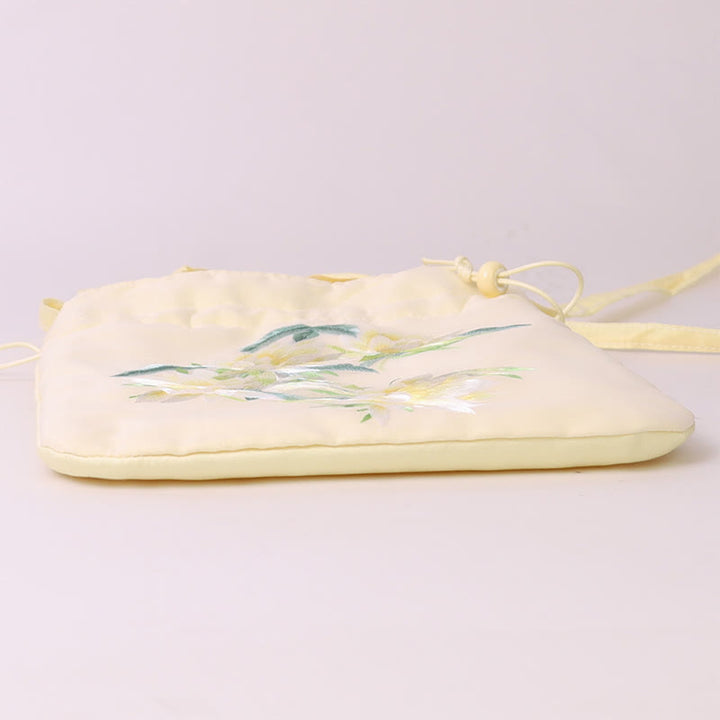 Buddha Stones Lotos Piwonia Epifyllum Feniks Suzhou Haft Bawełna Len Torba Torebka Crossbody Torba na Ramię Torebka