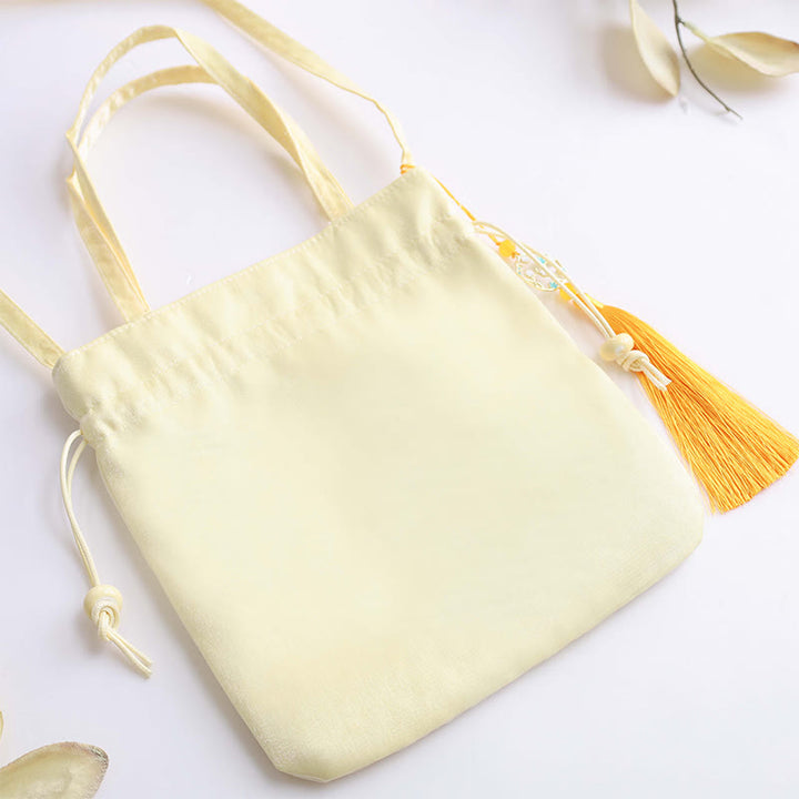 Buddha Stones Lotos Piwonia Epifyllum Feniks Suzhou Haft Bawełna Len Torba Torebka Crossbody Torba na Ramię Torebka