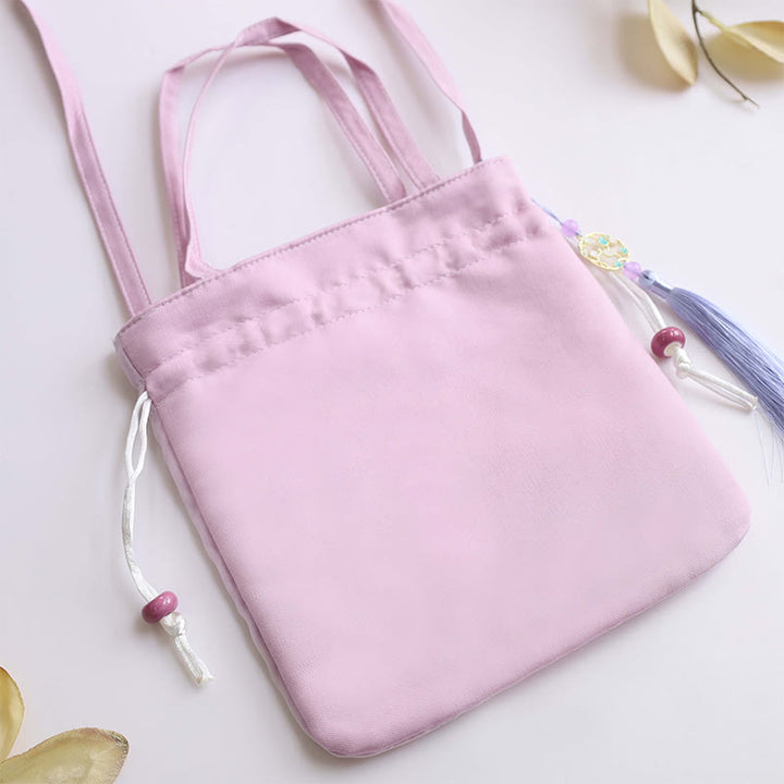 Buddha Stones Suzhou Haft Lotos Jeleń Epifyllum Piwonia Królik Bawełna Len Torba Crossbody Torba na ramię Torebka