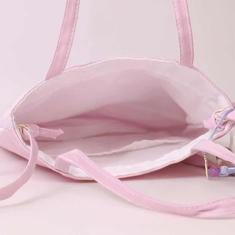Buddha Stones Suzhou Haft Lotos Jeleń Epifyllum Piwonia Królik Bawełna Len Torba Crossbody Torba na ramię Torebka - image 8