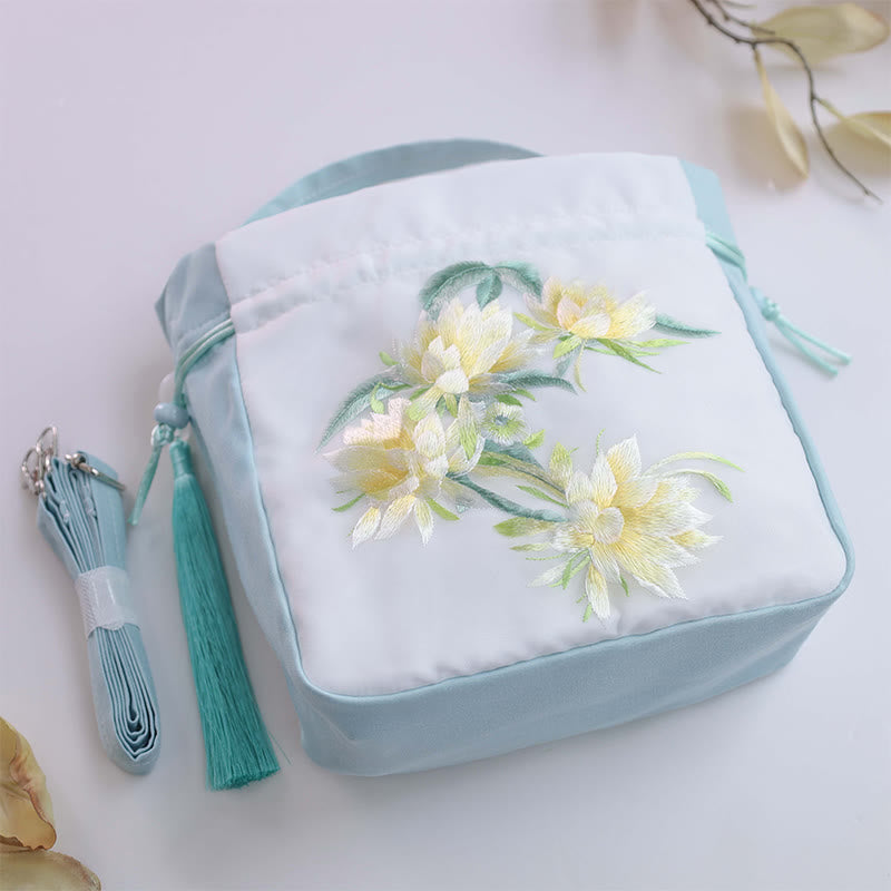 Buddha Stones Suzhou Haft Królik Lotos Epifyllum Piwonia Magnolia Torba Tote Crossbody Torba na ramię Torebka