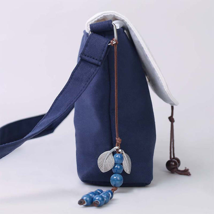 Buddha Stones haftowane Kamelia Epifyllum Gardenia Sakura Kwiaty Torba Crossbody Torba na ramię Torba na telefon komórkowy