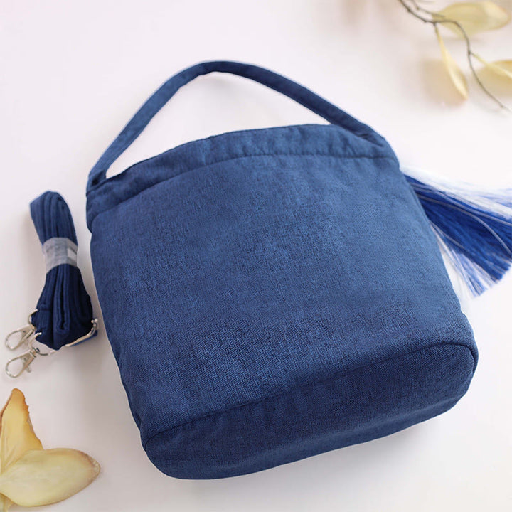 Kamienie Buddha Stones Wisteria Śliwka Lotos Kwiat Wiśni Bawełna Len Płótno Torba Torebka Crossbody Torba na Ramię Torebka