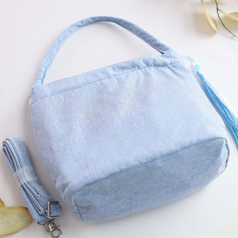 Kamienie Buddha Stones Wisteria Śliwka Lotos Kwiat Wiśni Bawełna Len Płótno Torba Torebka Crossbody Torba na Ramię Torebka
