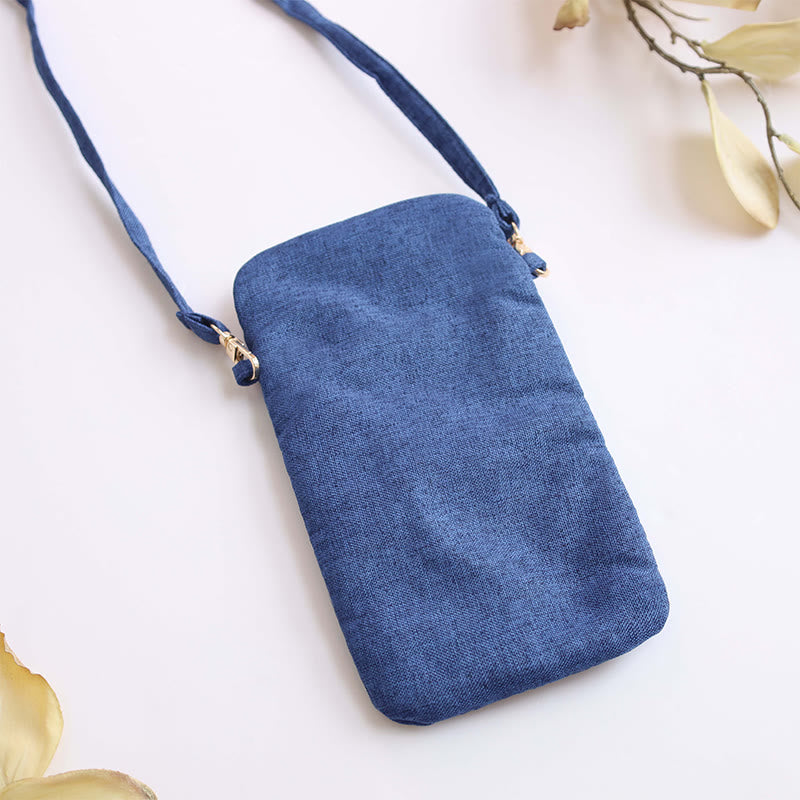Buddha Stones Małe Haftowane Kwiaty Torba Crossbody Torba Na Ramię Torba Na Telefon Komórkowy 11*20 cm