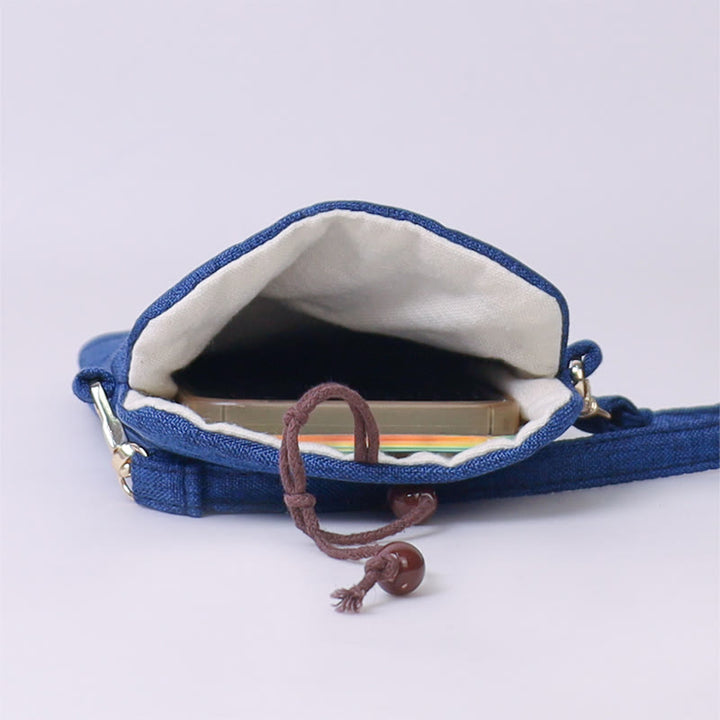 Buddha Stones Małe Haftowane Kwiaty Torba Crossbody Torba Na Ramię Torba Na Telefon Komórkowy 11*20 cm