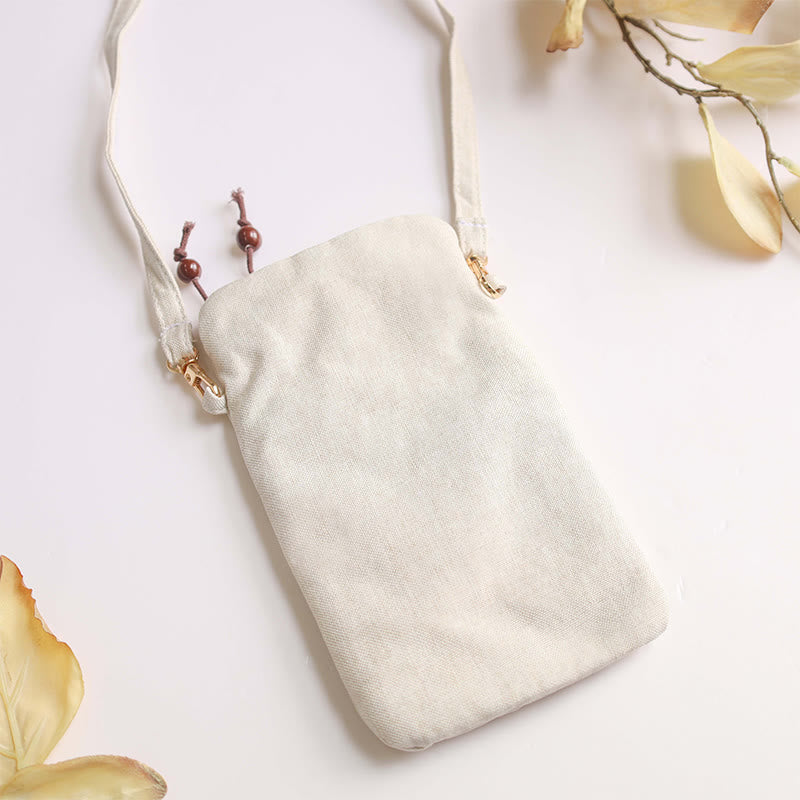 Buddha Stones Małe Haftowane Kwiaty Torba Crossbody Torba Na Ramię Torba Na Telefon Komórkowy 11*20 cm