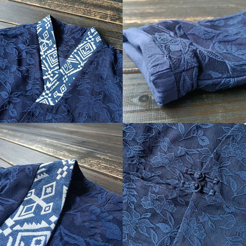 Kurtka żakardowa z długim rękawem i dekoltem w serek w Buddha Stones