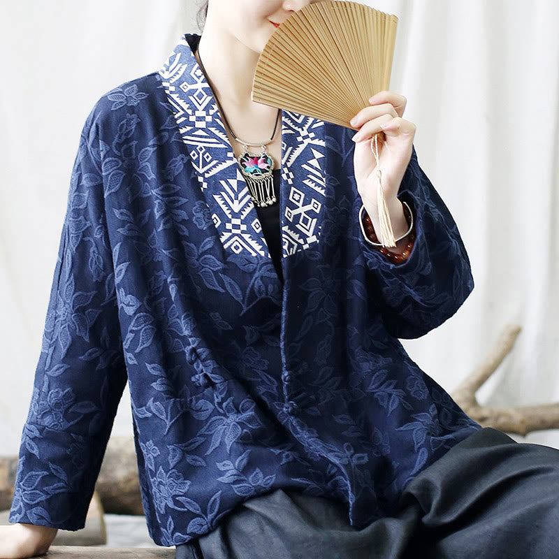 Kurtka żakardowa z długim rękawem i dekoltem w serek w Buddha Stones - image 24