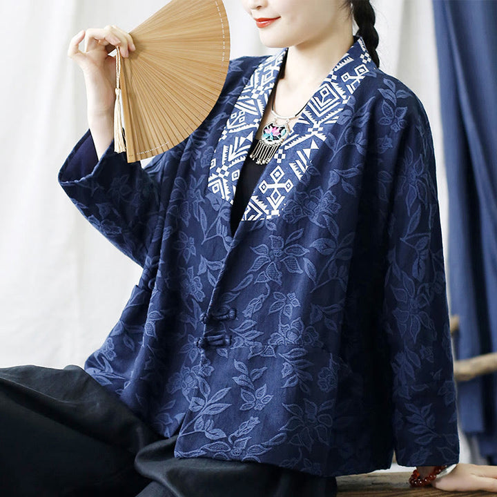 Kurtka żakardowa z długim rękawem i dekoltem w serek w Buddha Stones - image 35